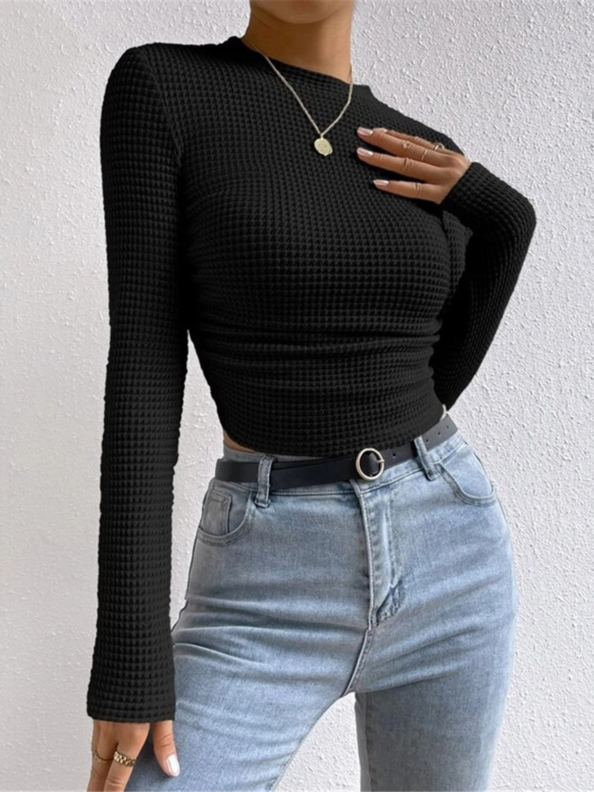 Sharon - Slim Pull Uni Waffle