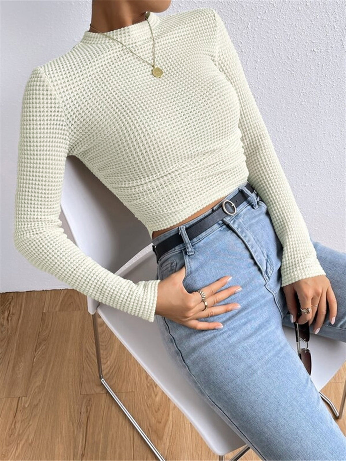 Sharon - Slim Pull Uni Waffle